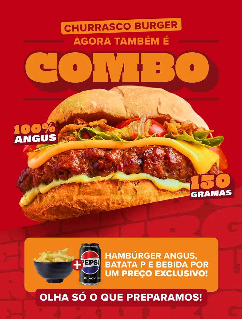 Churrasco burger agora também é combo